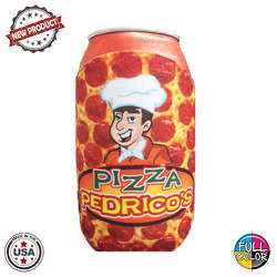 JIT44FC - Full Color Collapsible Foam Pepperoni Pizza Coolie