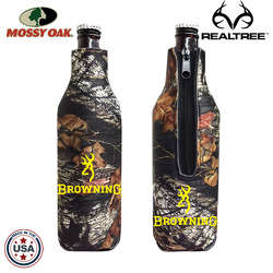 JIT31TC - Mossy Oak or Realtree Premium Collapsible Foam 22oz Bottle Zipper Insulator