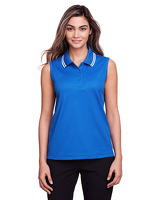 "NEW" Devon & Jones Ladies Plaited Sleeveless Polo