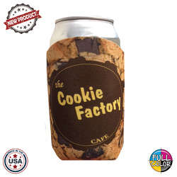 JIT44FC - Full Color Collapsible Foam Chocolate Chip Cookie Coolie