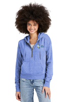 Ladies Tri Blend Soft Lightweight Fleece 1/2 Zip Pullover 